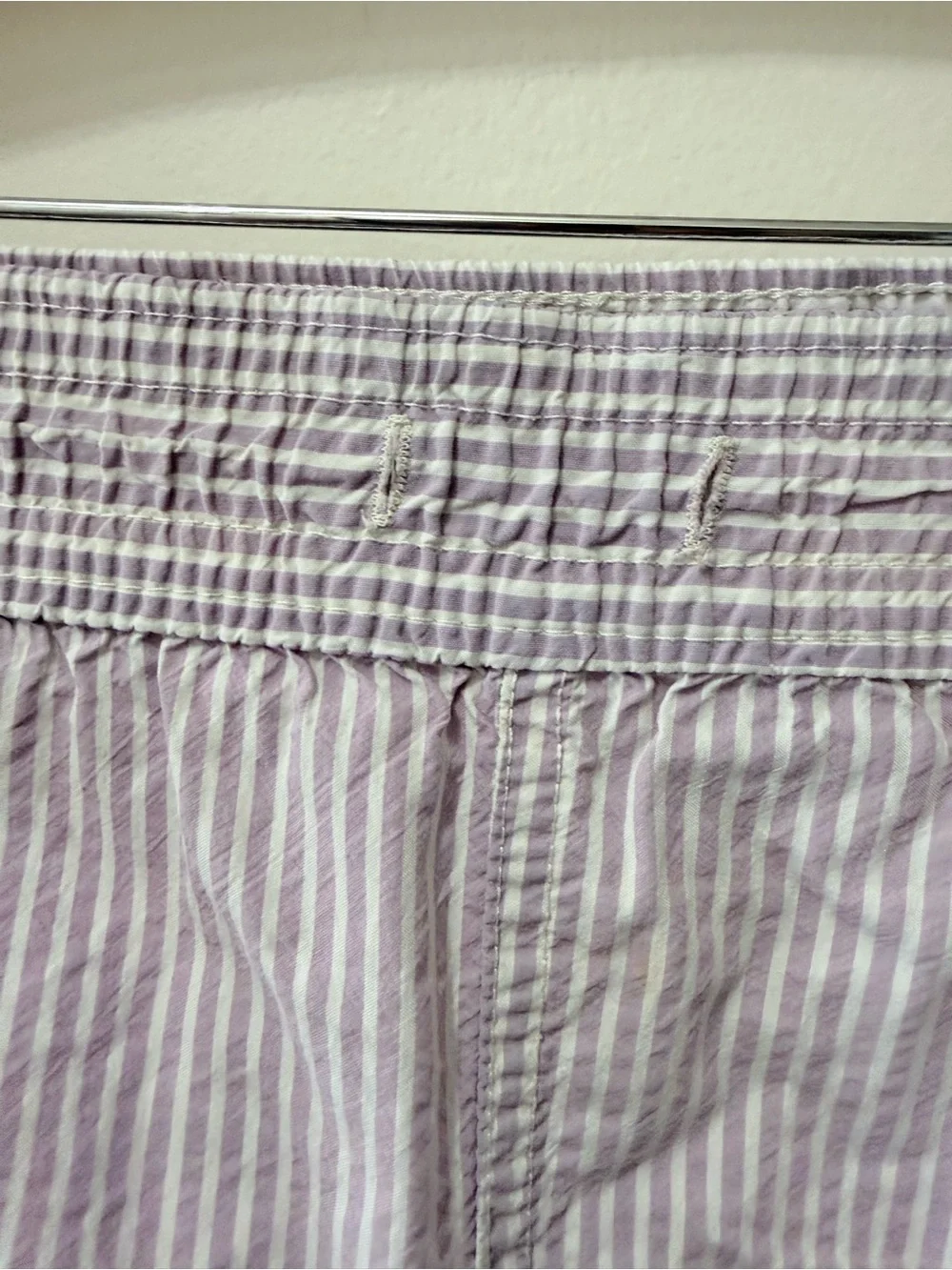 Polo Ralph Lauren Men's Swim Shorts Swimsuit Seersucker Pony Logo Purple White S